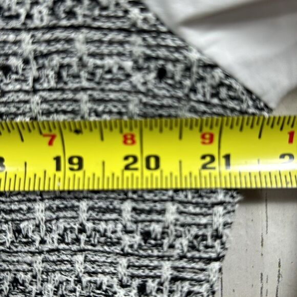 Ming Wang Tweed Knit Shift Dress with White Sleeves Size L Classic Workwear - Picture 14 of 16